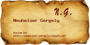 Neuheiser Gergely névjegykártya